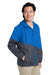 Core 365 CE710 Mens Techno Lite Colorblock Full Zip Windbreaker Jacket True Royal Blue/Carbon Grey 3Q