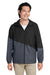Core 365 CE710 Mens Techno Lite Colorblock Full Zip Windbreaker Jacket Black/Carbon Grey Front