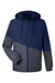 Core 365 CE710 Mens Techno Lite Colorblock Full Zip Windbreaker Jacket Classic Navy Blue/Carbon Grey Flat Front