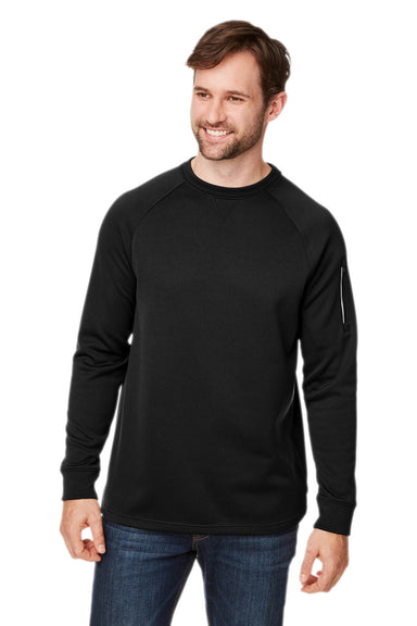 Core 365 CE800 Mens Fusion ChromaSoft Fleece Crewneck Sweatshirt Black Front