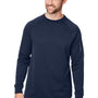 Core 365 Mens Fusion ChromaSoft Anti Static Fleece Crewneck Sweatshirt - Classic Navy Blue