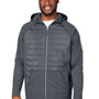 Core 365 Mens Techno Lite Hybrid Windproof & Waterproof Full Zip Hooded Jacket - Carbon Grey