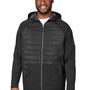 Core 365 Mens Techno Lite Hybrid Windproof & Waterproof Full Zip Hooded Jacket - Black