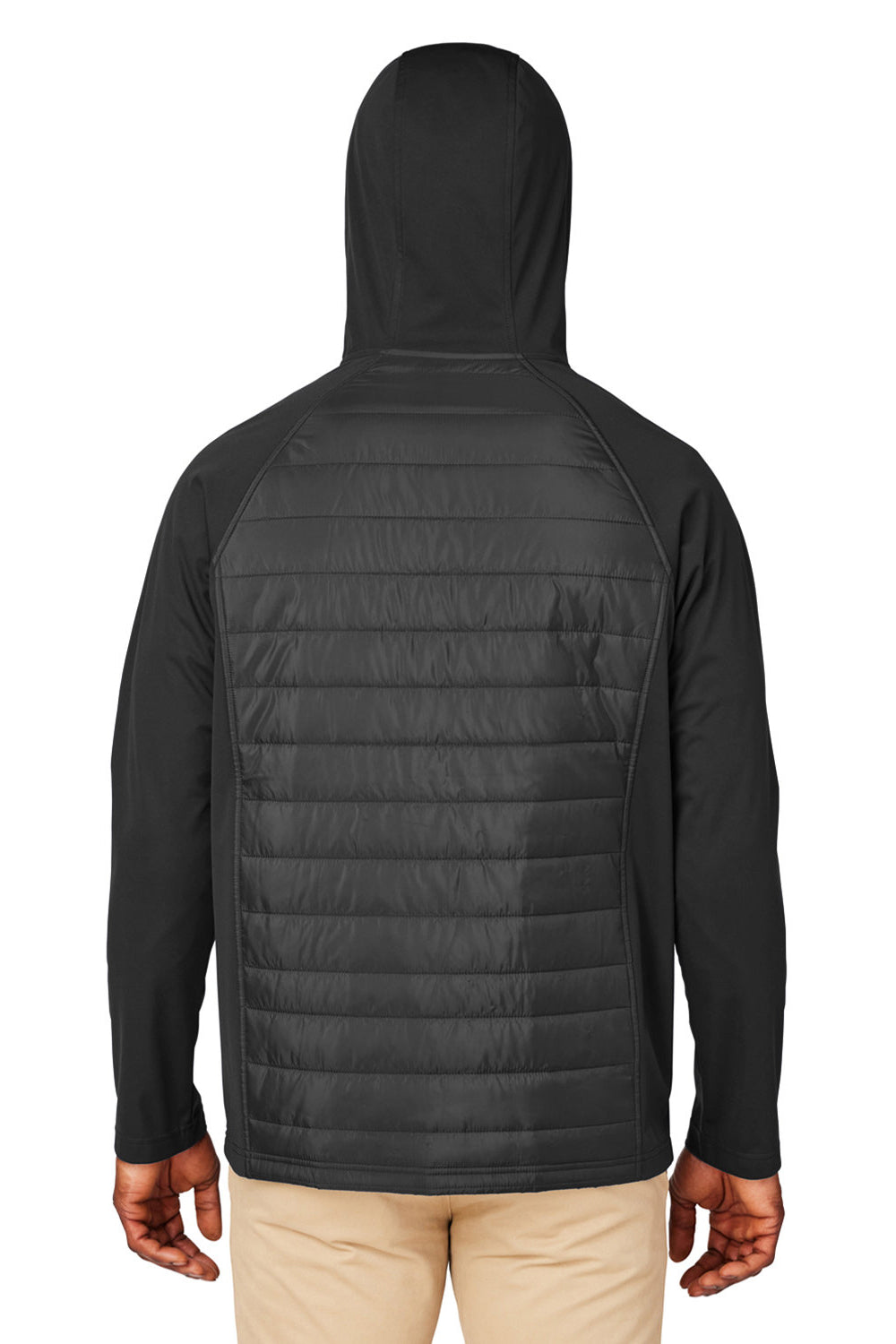 Core 365 CE808 Mens Techno Lite Hybrid Full Zip Hooded Jacket Black Back