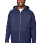 Core 365 Mens Techno Lite Hybrid Windproof & Waterproof Full Zip Hooded Jacket - Classic Navy Blue