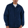 Champion Mens Wind & Water Resistant Snap Down Coach's Jacket - Navy Blue