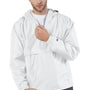 Champion Mens Packable Wind & Water Resistant Anorak 1/4 Zip Hooded Jacket - White