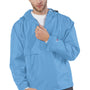 Champion Mens Packable Wind & Water Resistant Anorak 1/4 Zip Hooded Jacket - Light Blue