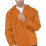 Champion Mens Packable Wind & Water Resistant Anorak 1/4 Zip Hooded Jacket - Orange