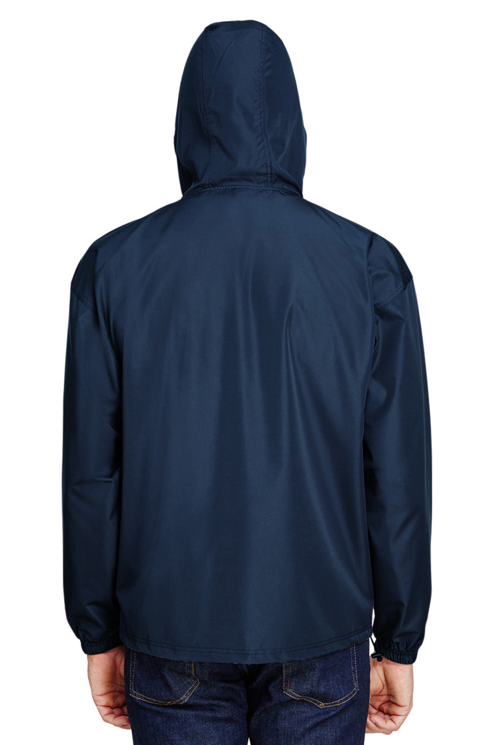Champion CO200 Mens Packable Anorak 1/4 Zip Hooded Jacket Navy Blue Back