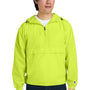 Champion Mens Packable Wind & Water Resistant Anorak 1/4 Zip Hooded Jacket - Safety Green
