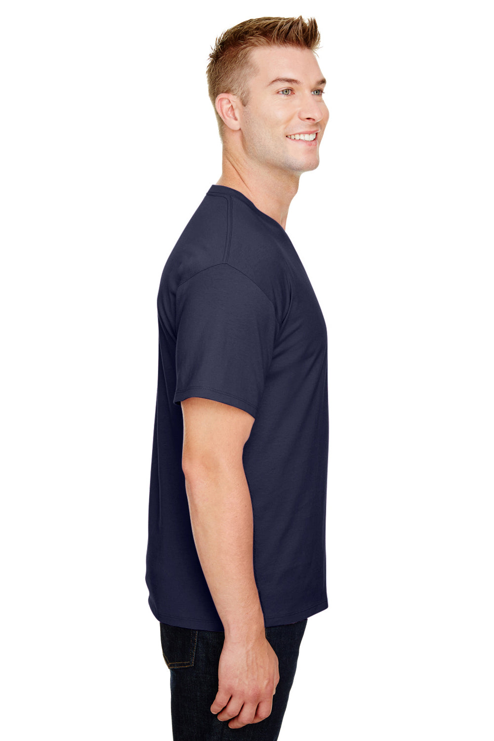 Champion CP10 Mens Short Sleeve Crewneck T-Shirt Navy Blue Side