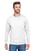 Champion CP15 Mens Long Sleeve Crewneck T-Shirt White Front