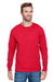 Champion CP15 Mens Long Sleeve Crewneck T-Shirt Red Front