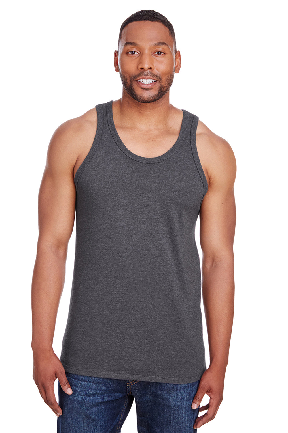 Champion CP30 Mens Tank Top Heather Charcoal Grey Front