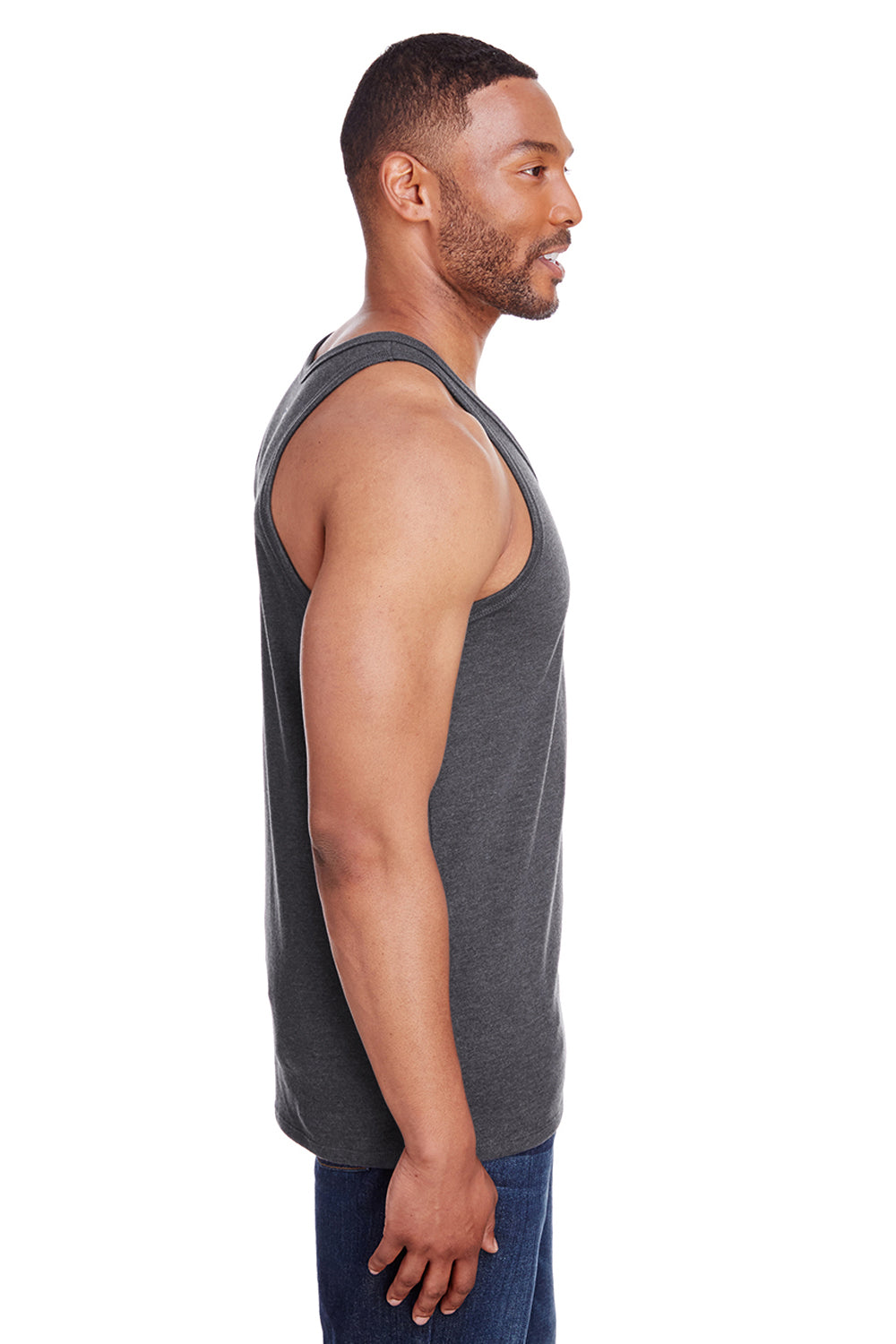 Champion CP30 Mens Tank Top Heather Charcoal Grey Side