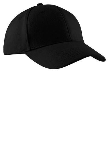 Port & Company CP82 Mens Adjustable Hat Black Front
