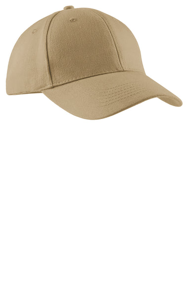 Port & Company CP82 Mens Adjustable Hat Khaki Brown Front