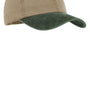 Port & Company Mens Adjustable Hat - Khaki/Hunter Green