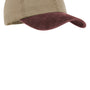 Port & Company Mens Adjustable Hat - Khaki/Maroon