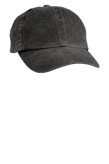 Port & Company CP84 Mens Adjustable Hat Black Front