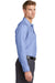 Red Kap CS10 Mens Industrial Moisture Wicking Long Sleeve Button Down Shirt w/ Double Pockets Blue/White Side