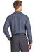 Red Kap CS10 Mens Industrial Moisture Wicking Long Sleeve Button Down Shirt w/ Double Pockets Grey/Blue Back