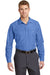 Red Kap CS10 Mens Industrial Moisture Wicking Long Sleeve Button Down Shirt w/ Double Pockets Petrol Blue/Navy Blue Front