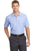 Red Kap CS20/CS20LONG Mens Industrial Moisture Wicking Short Sleeve Button Down Shirt w/ Double Pockets White/Blue Front