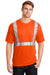 CornerStone CS401 Mens Moisture Wicking Short Sleeve Crewneck T-Shirt w/ Pocket Safety Orange Front