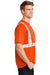 CornerStone CS401 Mens Moisture Wicking Short Sleeve Crewneck T-Shirt w/ Pocket Safety Orange Side