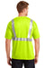 CornerStone CS401 Mens Moisture Wicking Short Sleeve Crewneck T-Shirt w/ Pocket Safety Yellow Back