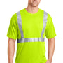 CornerStone Mens Moisture Wicking Short Sleeve Crewneck T-Shirt w/ Pocket - Safety Yellow