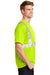 CornerStone CS401 Mens Moisture Wicking Short Sleeve Crewneck T-Shirt w/ Pocket Safety Yellow Side