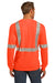 CornerStone CS401LS Mens Moisture Wicking Long Sleeve Crewneck T-Shirt w/ Pocket Safety Orange Back