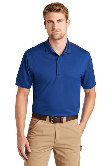CornerStone CS4020 Mens Industrial Moisture Wicking Short Sleeve Polo Shirt Royal Blue Front