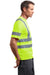 CornerStone CS408 Mens Moisture Wicking Short Sleeve Crewneck T-Shirt w/ Pocket Safety Yellow Side