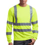 CornerStone Mens Moisture Wicking Long Sleeve Crewneck T-Shirt w/ Pocket - Safety Yellow
