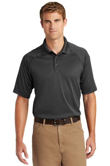 CornerStone CS410 Mens Select Tactical Moisture Wicking Short Sleeve Polo Shirt Charcoal Grey Front