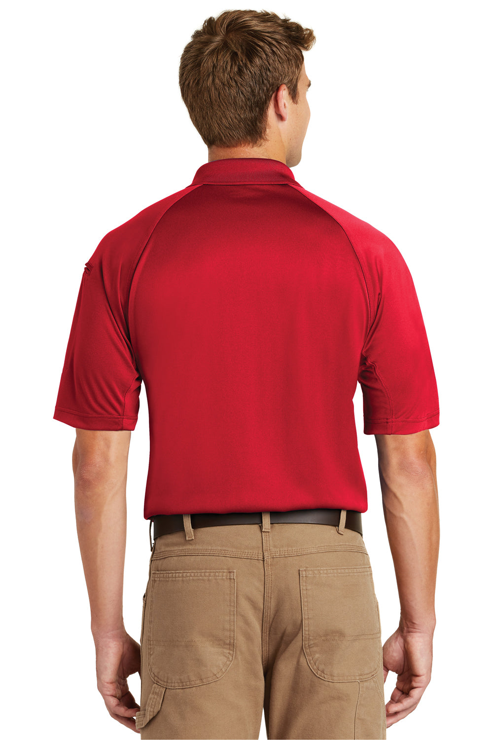 CornerStone CS410 Mens Select Tactical Moisture Wicking Short Sleeve Polo Shirt Red Back