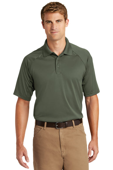 CornerStone CS410 Mens Select Tactical Moisture Wicking Short Sleeve Polo Shirt Tactical Green Front