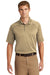 CornerStone CS410 Mens Select Tactical Moisture Wicking Short Sleeve Polo Shirt Tan Brown Front