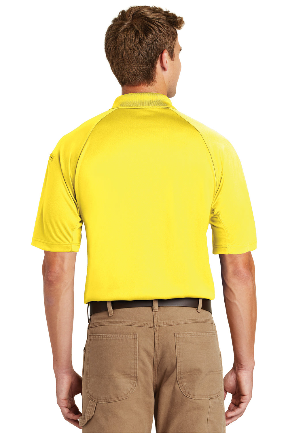 CornerStone CS410 Mens Select Tactical Moisture Wicking Short Sleeve Polo Shirt Yellow Back