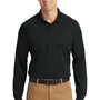 CornerStone Mens Select Tactical Moisture Wicking Long Sleeve Polo Shirt - Black