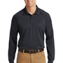 CornerStone Mens Select Tactical Moisture Wicking Long Sleeve Polo Shirt - Charcoal Grey