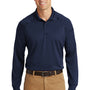 CornerStone Mens Select Tactical Moisture Wicking Long Sleeve Polo Shirt - Dark Navy Blue