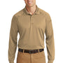 CornerStone Mens Select Tactical Moisture Wicking Long Sleeve Polo Shirt - Tan