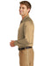 CornerStone CS410LS Mens Select Tactical Moisture Wicking Long Sleeve Polo Shirt Tan Brown Side