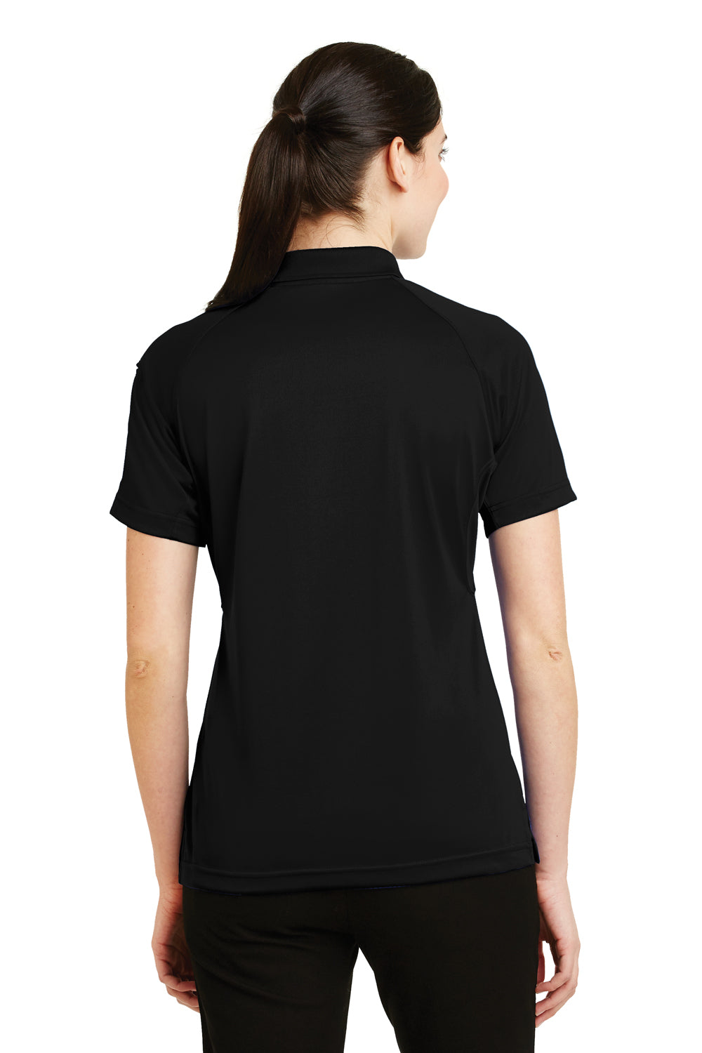 CornerStone CS411 Womens Select Tactical Moisture Wicking Short Sleeve Polo Shirt Black Back