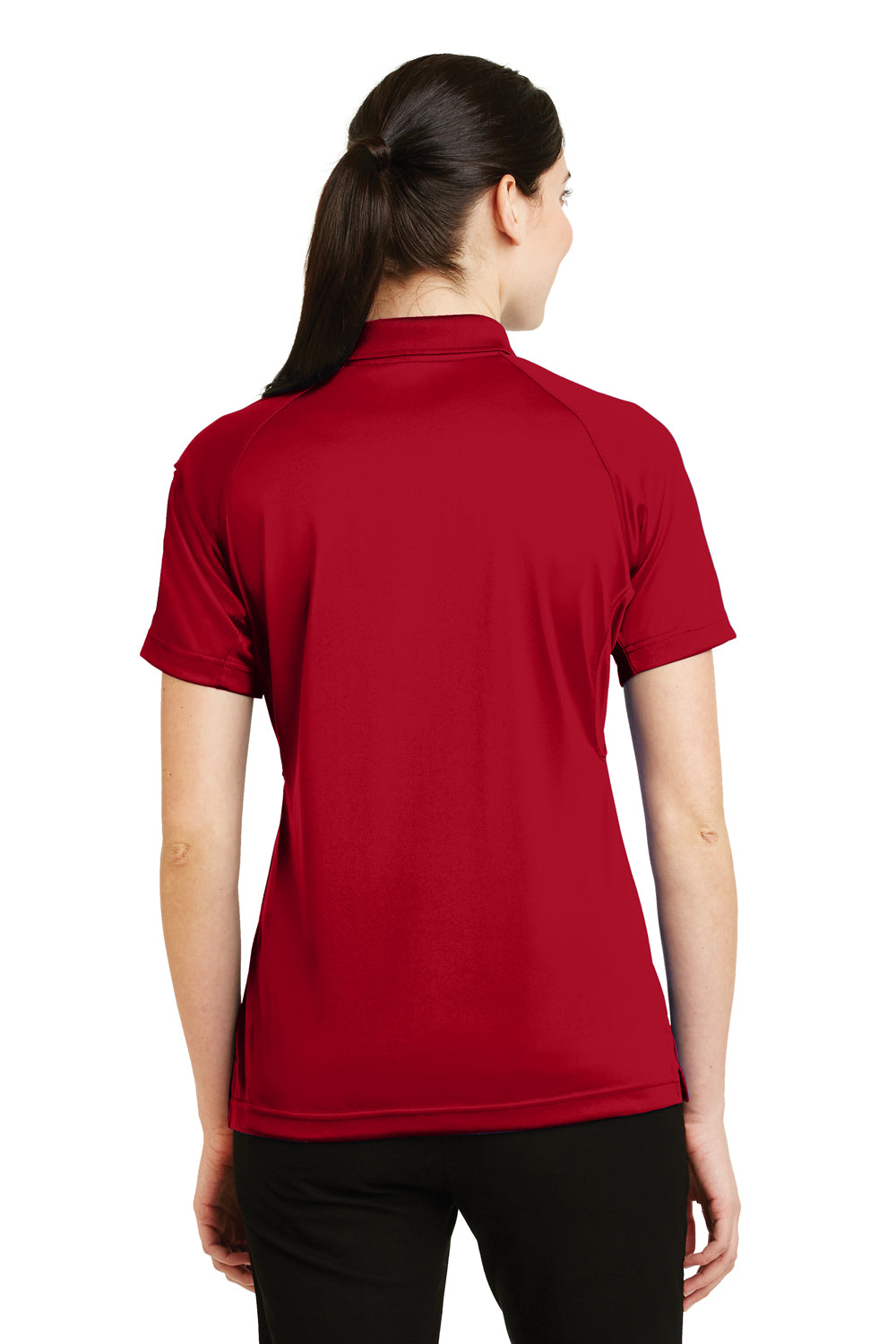 CornerStone CS411 Womens Select Tactical Moisture Wicking Short Sleeve Polo Shirt Red Back